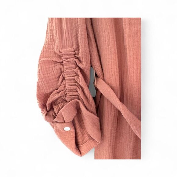 Heartloom Women's Button Front Gauzy Belted Isadora Shirt Dress Clay Medium NWT - Picture 6 of 11